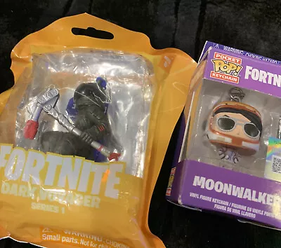 Fortnite Dark Voyage Series 1 Action Figure Epic Games & Pop Keychain Moonwalker • $9.95