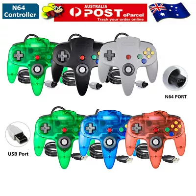 For Nintendo 64 N64 Game System Wired N64 Controller USB Remote Gamepad Joystick • $24.99