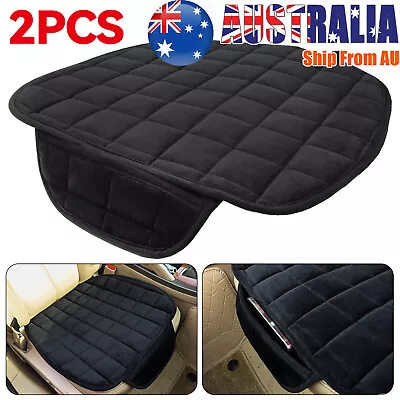 $21.99 • Buy 2pcs Front Row Car Seat Cover Plush Pad Lattice Protector Cushion Mat Winter