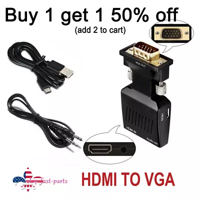 NEW HDMI Female To VGA Male Converter For Computer Desktop Laptop Monitor • $7.99