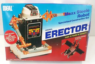 Vintage Erector Maxx Steele Robot Specialized Construction Set Complete Box 1986 • $39.49