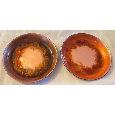 2 Butte Copper Company Copper Enamel Art Dishes Montana 4.5  • $69.58