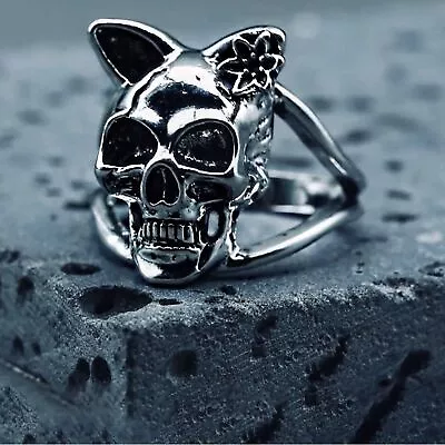 Punk-Rock Chunky Skull Charm Ring • $13