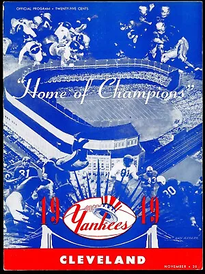 NR MINT 11/20/1949 Browns @ NY Yankees AAFC Program - LAST AAFC Game For Yankees • $79.95