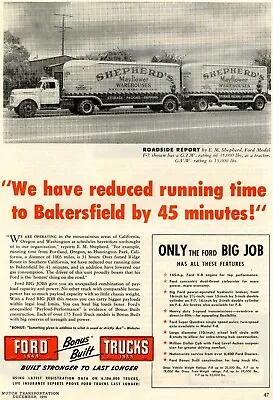 1949 Ford F-7 Truck Ad Shepherd’s Mayflower Warehouses Nation Wide Moving • $7.99