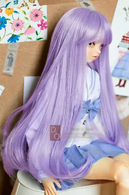 1/3 8-9-10  20-22cm Bjd Pullip Doll Long Wig Hair Light Purple Buckle Layer A-7d • $23.22