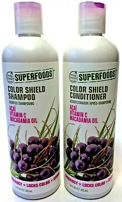 SuperFoods - Color Shield SHAMPOO & CONDITIONER SET- Acai & Macadamia Oil 12 Oz  • $24.95