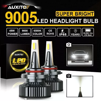 AUXITO 9005 HB3 LED Headlight Bulbs 9000LM Hi Lo Beam Headlamp Kit Globes 6500k • $38.99