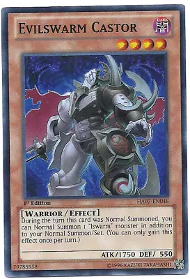 1 X Evilswarm Castor - HA07-EN048 - Super Rare - 1st Edition Near Mint English • $4.03