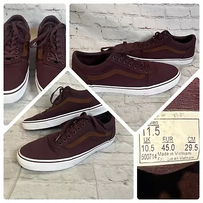 Vans Old Skool Brown Lace Up Stripe Sneakers Skateboard Shoes Men's Size 11.5 • $67.36