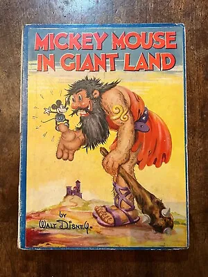 Mickey Mouse In Giant Land Vintage Book 1934 First Edition Walt Disney See Pics • $44.20