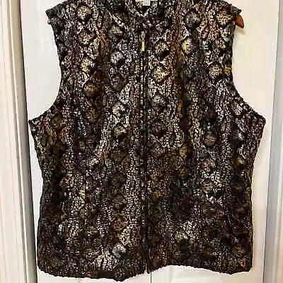 Erin London Foiled Vest Gold On Black Size XL  • $18.96
