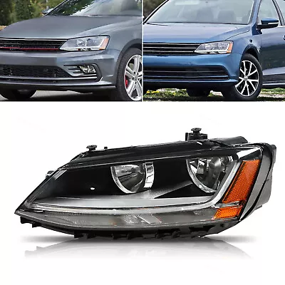 Headlights Assembly Fits 2017-2018 Volkswagen Jetta W/LED DRL Lamps Left Driver • $116.85