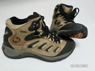 Merrell Reflex Mid Gore-Tex Smoke Hiking Shoes Vibram Leather Women's Size 9.5. • $34.99