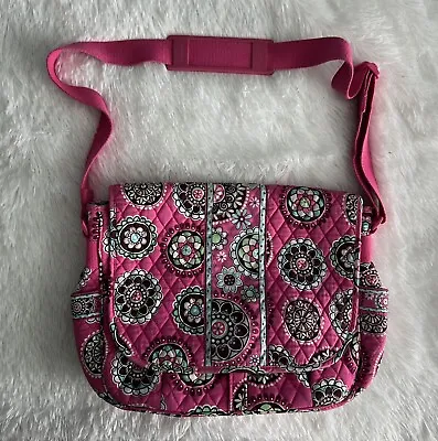 £28.07 • Buy Vera Bradley Cupcake Pink Messenger Bag Large Purse Laptop Floral