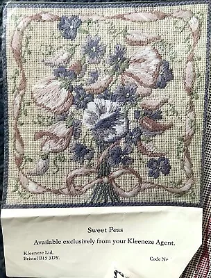 Vintage Kleeneze Unused Pretty  Tapestry Canvas & Wools Set. Sweet Peas • £26.99