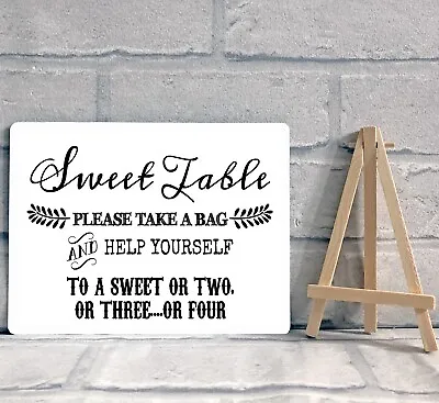 £6.95 • Buy A5 Sweet Table Candy Buffet Metal Sign And Easel - Mixed Colours 