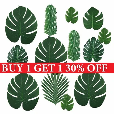 £4.99 • Buy 30X Tropical Hawaiian Artificial Palm Leaves Jungle Foliage Luau Party Decor UK