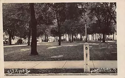 J80/ Miamisburg Ohio RPPC Postcard C1910 City Park View 185 • $16.10