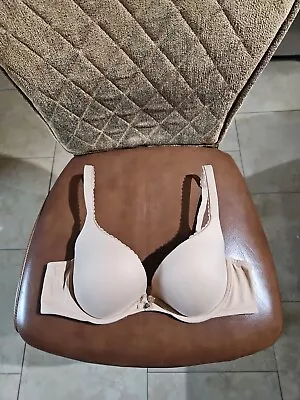 Victoria Secret Push Up Underwire Tan Lace Bra Lined Padded Size 38B • $12.99