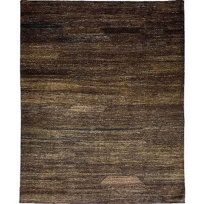 Handmade (7'11  X 9'9 ) Natural Dark Brown Wool Afghan Gabbeh Area Rug • $1383.75