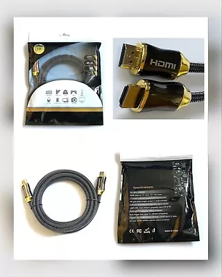 4K HDMI 2.0 ULTRA HD HIGH SPEED 18Gbps 24K GOLD PLATED 2 METRE LONG CABLE • £0.99