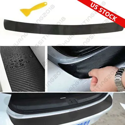 $8.98 • Buy Universal 4D Carbon Fiber Car Rear Bumper Trunk Tail Lip Protect Decal Sticker Q