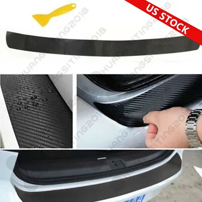 Universal 4D Carbon Fiber Car Rear Bumper Trunk Tail Lip Protect Decal Sticker Q • $8.76