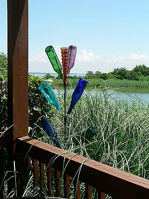 (4) GIFT BUNDLE-WINE BOTTLE TREE Garden Art Yard Stake Country Decor Folk USA • $164.99