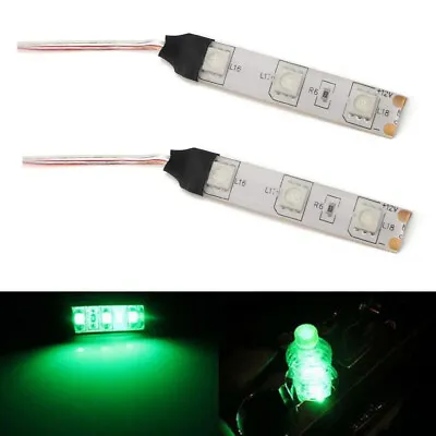 3-SMD Green LED Strip Lights For Cup Holder Gauge Cluster Glove Box Foot Area • $6.99