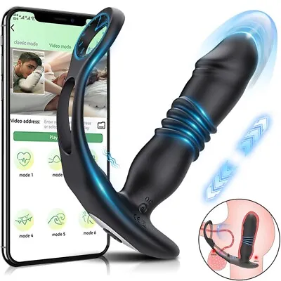 Male Prostate Massager Vibrator Thrusting Anal Butt Plug Dildo Sex Toys For Men • $20.95