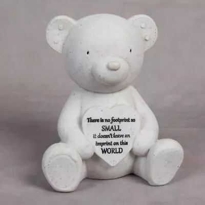 Baby & Child Graveside Thoughts Of You Teddy Memorial Stone With Heart Plaque • £19.50