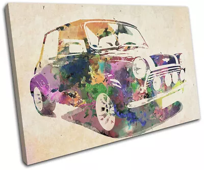 Abstract  Car Mini Cooper Transportation SINGLE CANVAS WALL ART Picture Print • £19.99