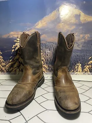 Cabela's Pinedale Brown Rounded Toe Western Work Boots Mens Size 10.5 EE • $40