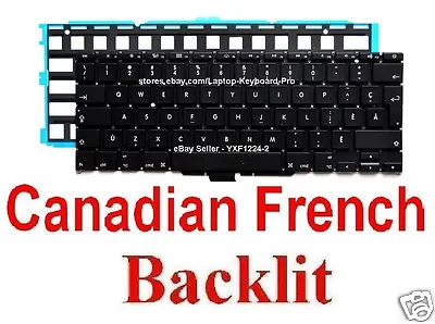 Keyboard For Apple MacBook Air A1370 A1465 - CF Canadian French Backlit • $28.70