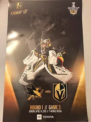 VEGAS GOLDEN KNIGHTS R1/G3 Marc-Andre Fleury POSTER 4/14/19 SJ SHARKS Playoffs • $19.90