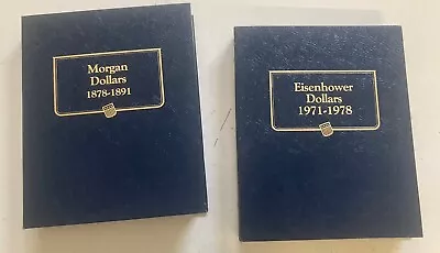 Set Of 2 Whitman Morgan Eisenhower Silver Dollars Coin Album Books • $24.95