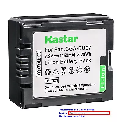 Kastar Replacement Battery For Panasonic CGR-DU07 CGA-DU07 & PV-GS19 PV-GS29 • $29.99