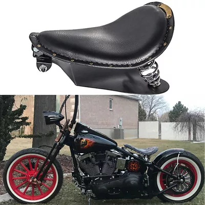 Motorcycle Spring Solo Seat Saddle With Base For Harley Softail Bobber Chopper • $55.99