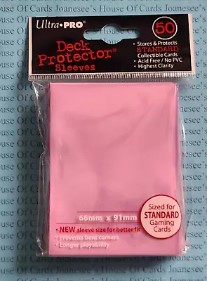 Ultra Pro Sleeves - Solid Pink - Standard (50) Deck Protectors (82674) • £4.25