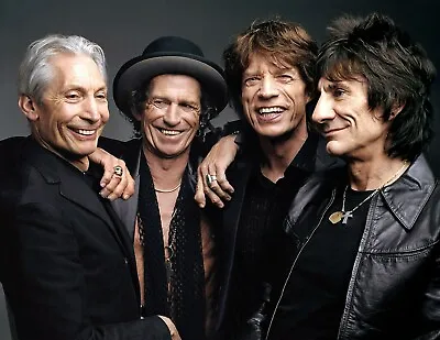 THE ROLLING STONES Mick Jagger Charlie Watts Keith Richards Glossy  8X10 Photo • $8.99