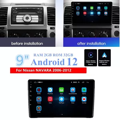 9'' Android 12 Stereo Radio GPS Head Unit For Nissan NAVARA D40 2006-12 Carplay • $303.63