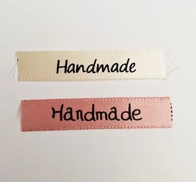 Sew-in Labels Pink/ivory For Dressmaking Sewing Knitting Craft Handmade (x20)  • £2.49