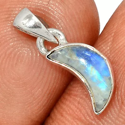 Moon - Natural Rainbow Moonstone 925 Sterling Silver Pendant Jewelry CP29093 • $10.99