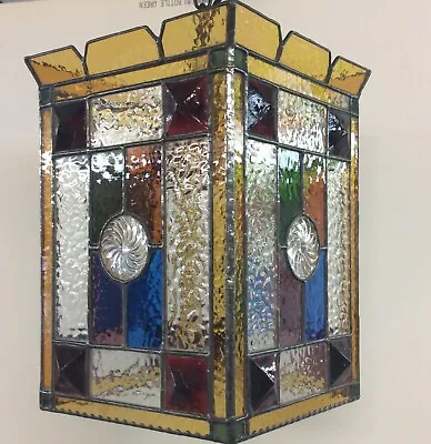 Victorian Style Stained Glass Hall Lantern Complete With Fittings A1 • £315