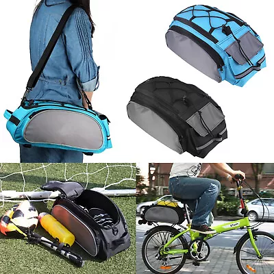 Bicycle Bag Bike Rear Seat Rack Waist Pack Shoulder Cycling Pannier Waterproof • £8.99