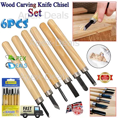 £3.49 • Buy Wood Lino Carving Tool Set Of 6 Chisel Knife Cutter Sculpting Print Making DIY