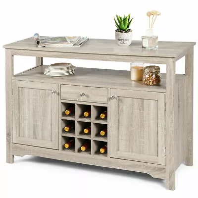 $168.49 • Buy Buffet Server Sideboard Wine Cabinet Console Table Grey Home