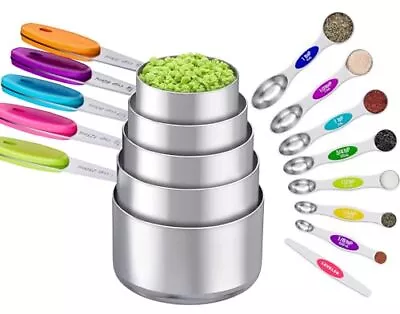 Naitesen 13PCS Measuring Cups And Magnetic Measuring Spoons Set With Leveler... • $18.43