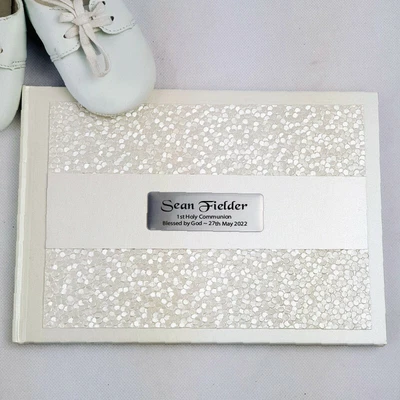 $41.50 • Buy 1st Communion Guest Book Keepsake Album- Cream Pebble - Made To Order Custom ...
